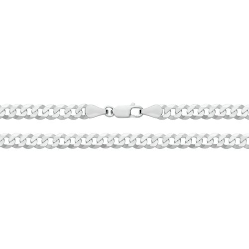 Silver Flat Bevelled Curb Chain 