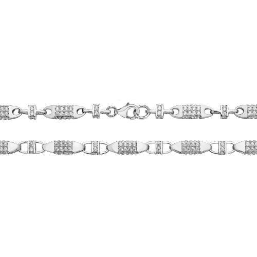 Silver Cz Block Chain 
