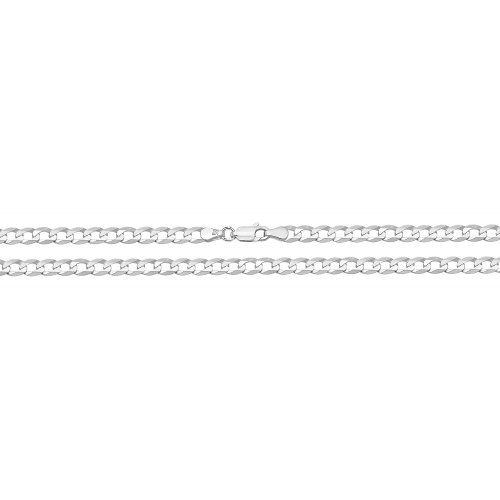 Silver Flat Open Curb Chain 