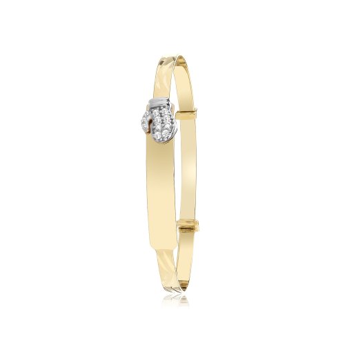 9ct Yel Gold Boxing Glove Baby Bangle 