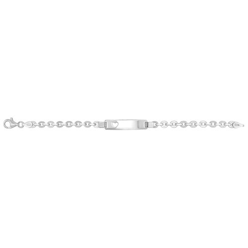 Silver Babies' Trace Cut Out Heart Id Bracelet 