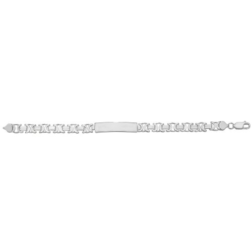 Silver Gents' Flat Byzantine Id Bracelet 