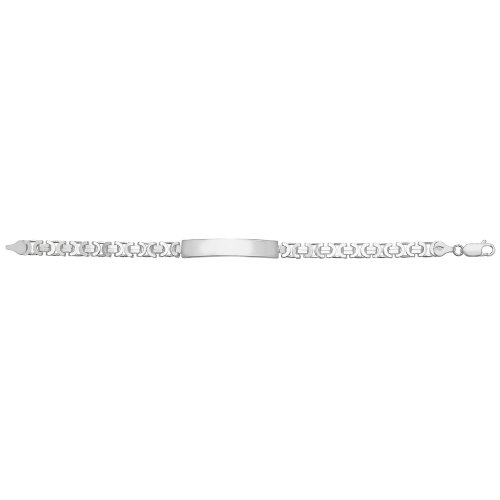 Silver Flat Byzantine Id Bracelet 