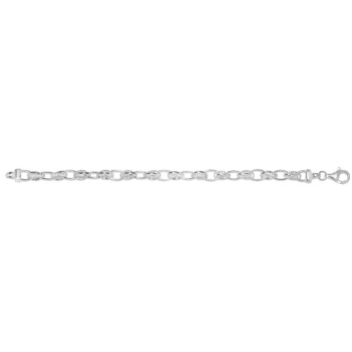 Silver Oval Linked Fancy Bracelet 