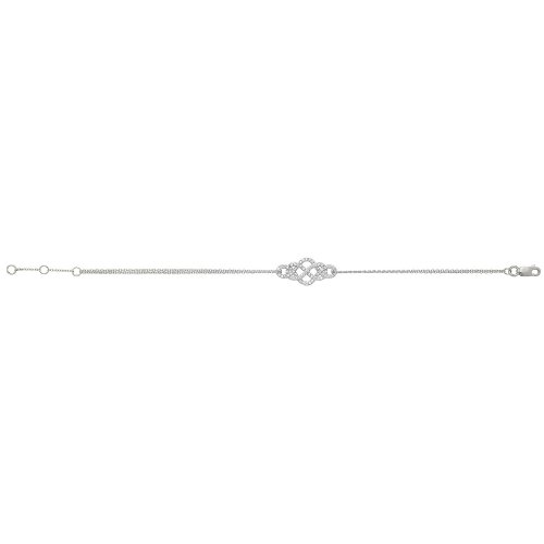 Silver Cz Interlocking Design Bracelet 