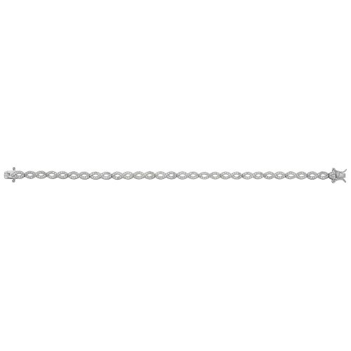 Silver Cz Crossover Bracelet 