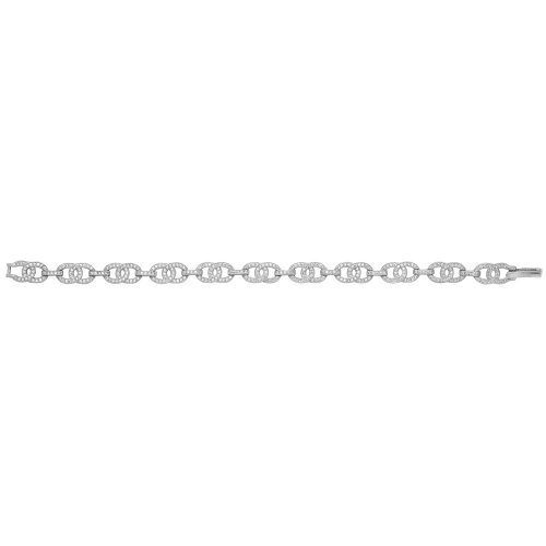 Silver Cz Entwined Link Bracelet 