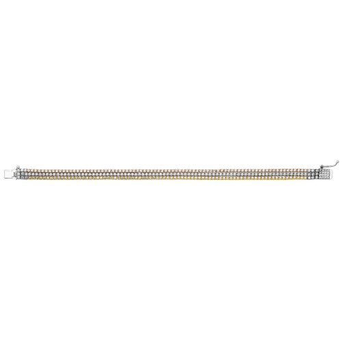 Silver Tricolour Cz Tennis Bracelet 