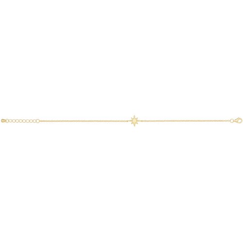 Silver Yellow Gold Plated Star Bracelet 