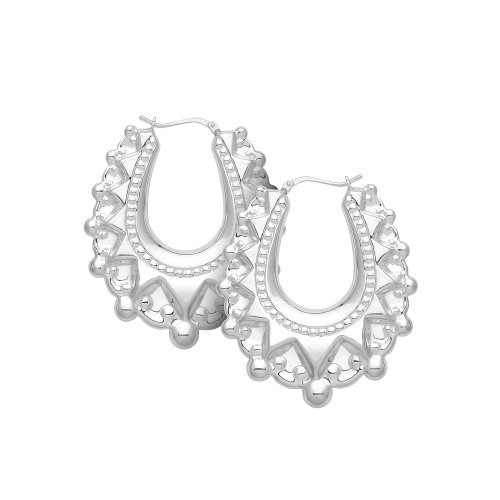 Silver Creole Earrings 