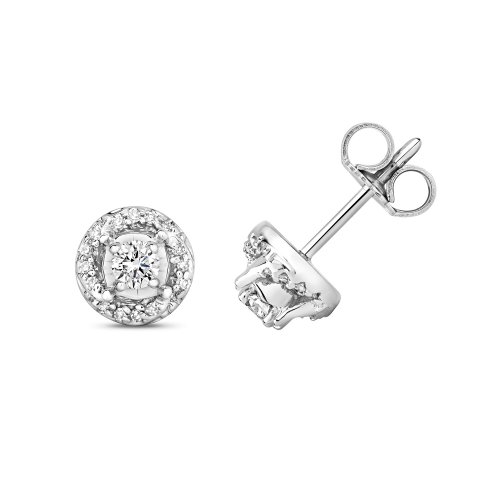 Diamond Stud In 9ct White Gold 