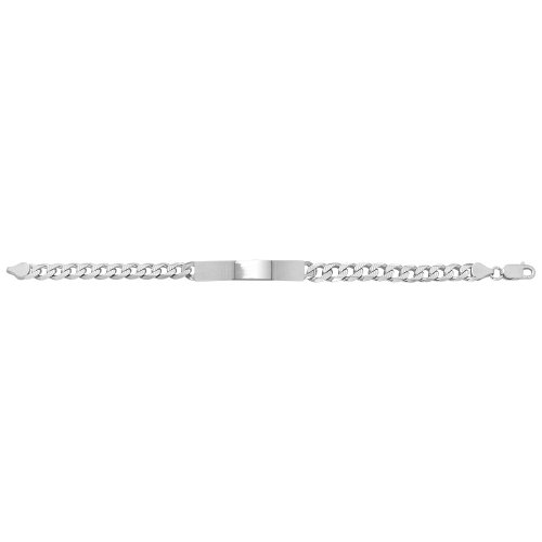 Silver Curb Pave Id Bracelet 