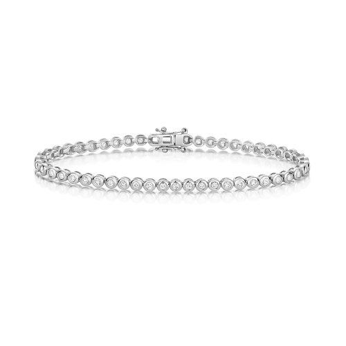 Diamond Bracelet In 9ct White Gold 