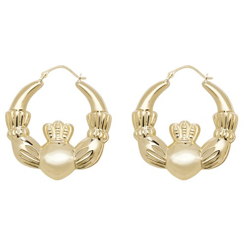 9ct Gold Claddagh Earrings 