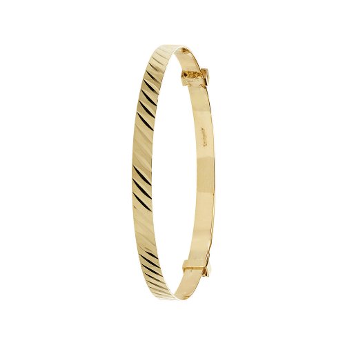 9ct Gold Babies' Engraved Expandable Bangle 