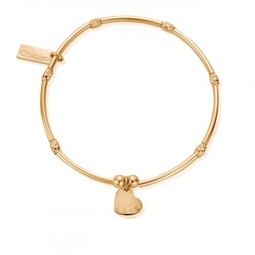 Chlobo Gold Mini Noodle Sparkle Rice Love Disc Bracelet