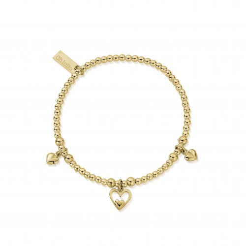 Chlobo Gold Triple Heart Bracelet