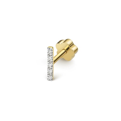 Diamond Cartilage Bar Stud In 9ct Gold 