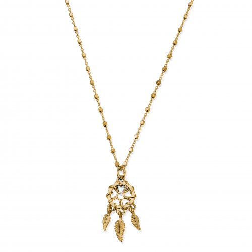 Chlobo Gold Delicate Cube Chain Dream Catcher Necklace