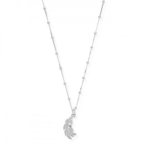 Chlobo Bobble Chain Heart In Feather Necklace