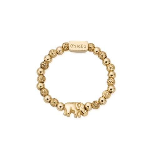 Chlobo Gold Lucky Elephant Ring