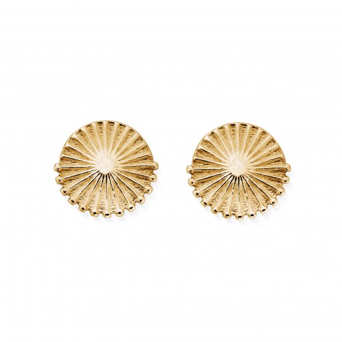 Chlobo Gold Sunburst Stud Earrings