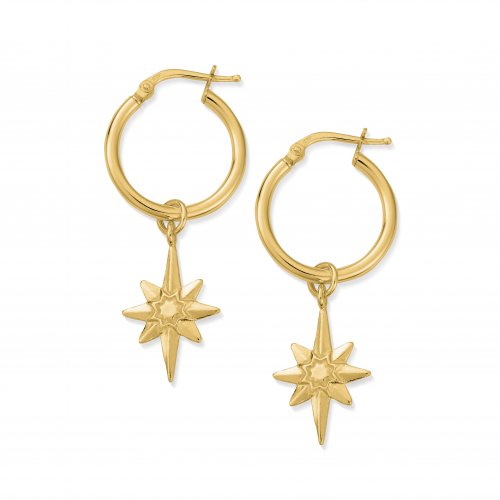 Chlobo Gold Lucky Star Hoops