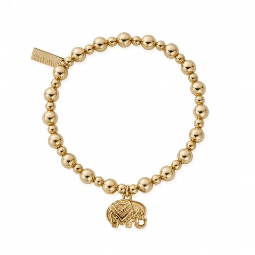 Chlobo Gold Mini Small Ball Elephant Bracelet