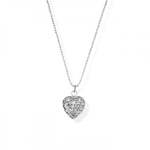 Chlobo Diamond Cut Chain With Filigree Heart Pendant