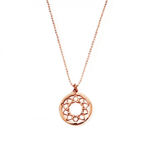 Chlobo Rose Diamond Cut Chain With Heart Mandala Pendant