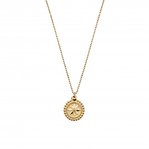 Chlobo Gold Diamond Cut Chain With Bobble Compass Pendant