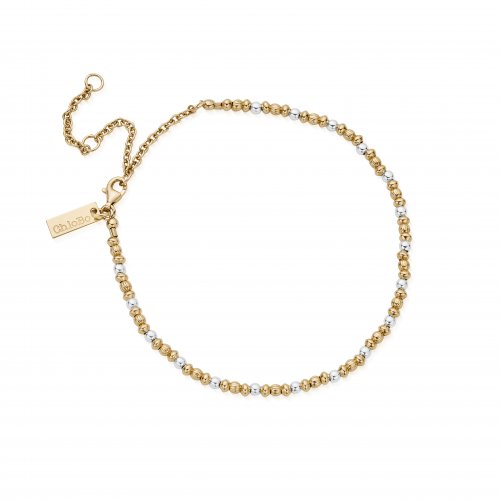 Chlobo Gold And Silver Dainty Mini Disc Pumpkin Anklet