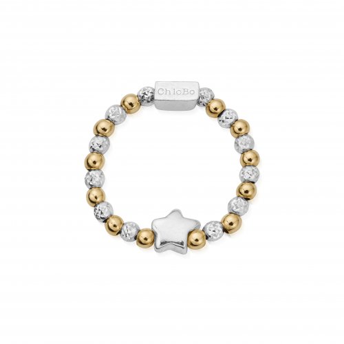Chlobo Gold And Silver Inset Star Ring
