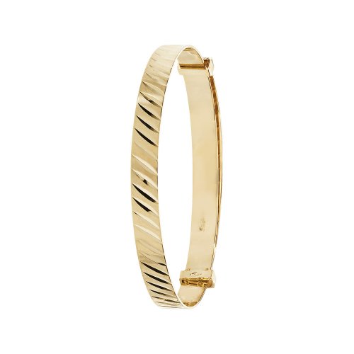 9ct Gold Babies' Diamond Cut Expandable Bangle 