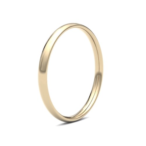 14ct Yellow Gold 2mm Light Court Wedding Ring