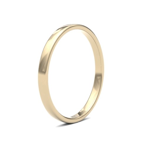 14ct Yellow Gold 2mm Light Soft Court Wedding Ring