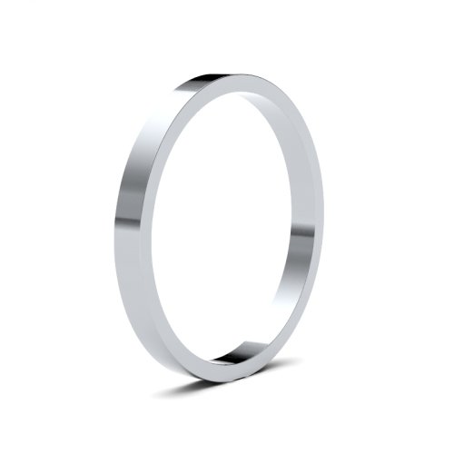 Palladium 2mm Flat Light Wedding Ring