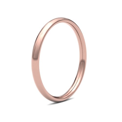18ct Rose Gold 2mm Medium Court Wedding Ring
