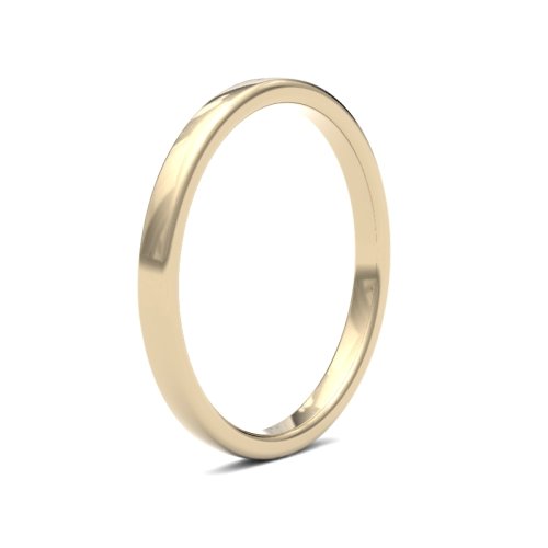14ct Yellow Gold 2mm Medium Soft Court Wedding Ring