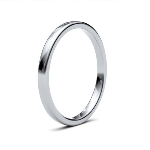 14ct White Gold 2mm Medium Soft Court Wedding Ring