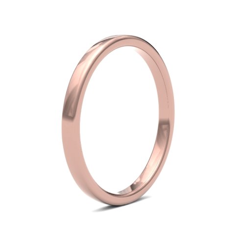 14ct Rose Gold 2mm Medium Soft Court Wedding Ring