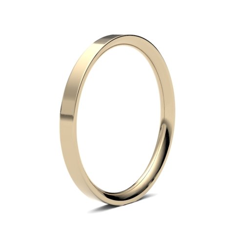 9ct Yellow Gold 2mm Medium Flat Court Wedding Ring