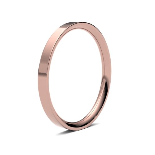 14ct Rose Gold 2mm Medium Flat Court Wedding Ring