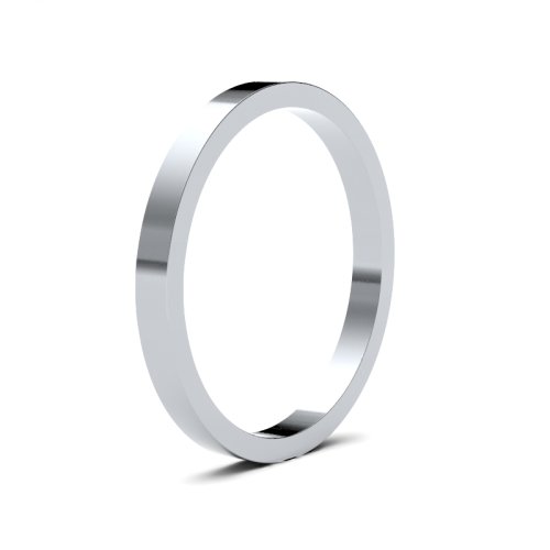 Palladium 2mm Flat Medium Wedding Ring