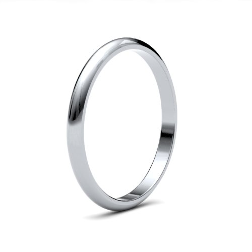Palladium 2mm D Shape Medium Wedding Ring