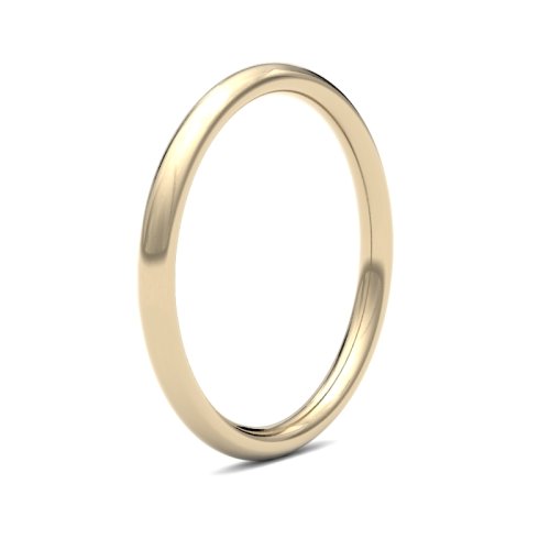 18ct Yellow Gold 2mm Heavy Court Wedding Ring