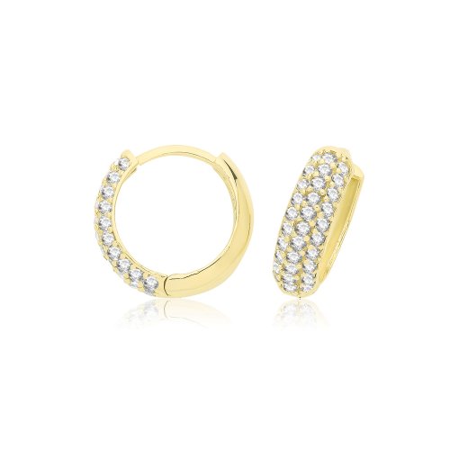 9ct Gold Hinged Cz Earrings 