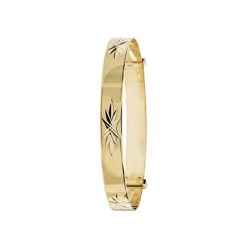 9ct Gold Babies' Diamond Cut Expandable Bangle 