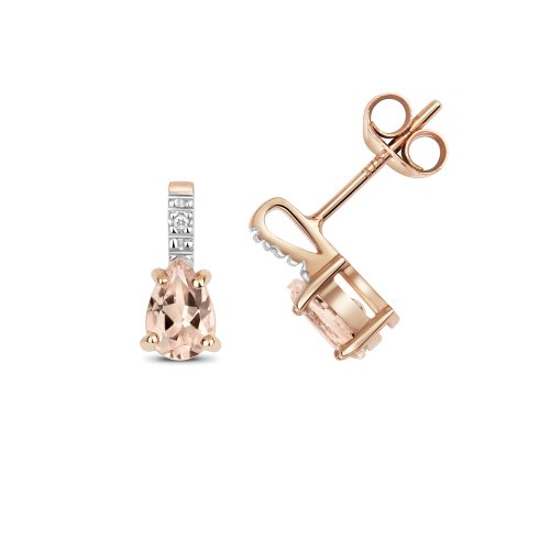Morganite Studs In 9ct Rose Gold 
