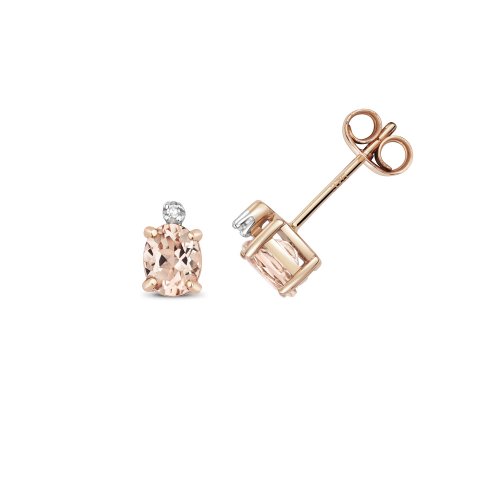 Morganite Studs In 9ct Rose Gold 